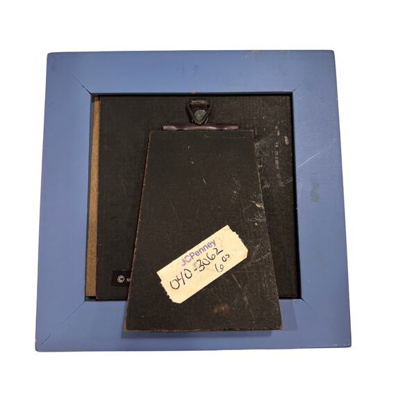 Vtg 90s Terragrafics Mini Framed Cottage Print Blue 4.5"x4.5" JC Penney Country - Picture 3 of 6